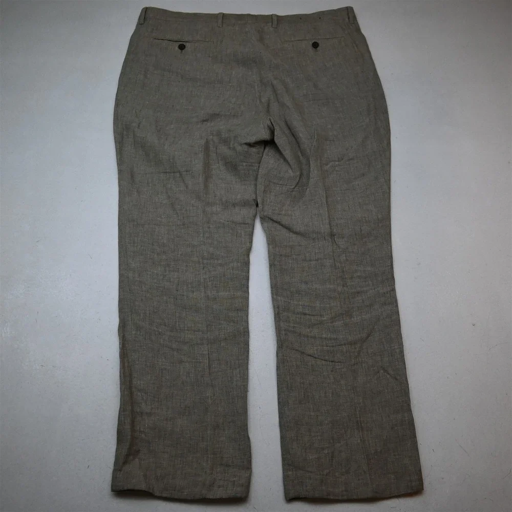 Banana Republic 38x32 Tan Brown 100% Linen 581140 Slim Fit Dress Mens Pants